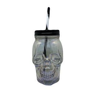 Iridescent glass skull cup